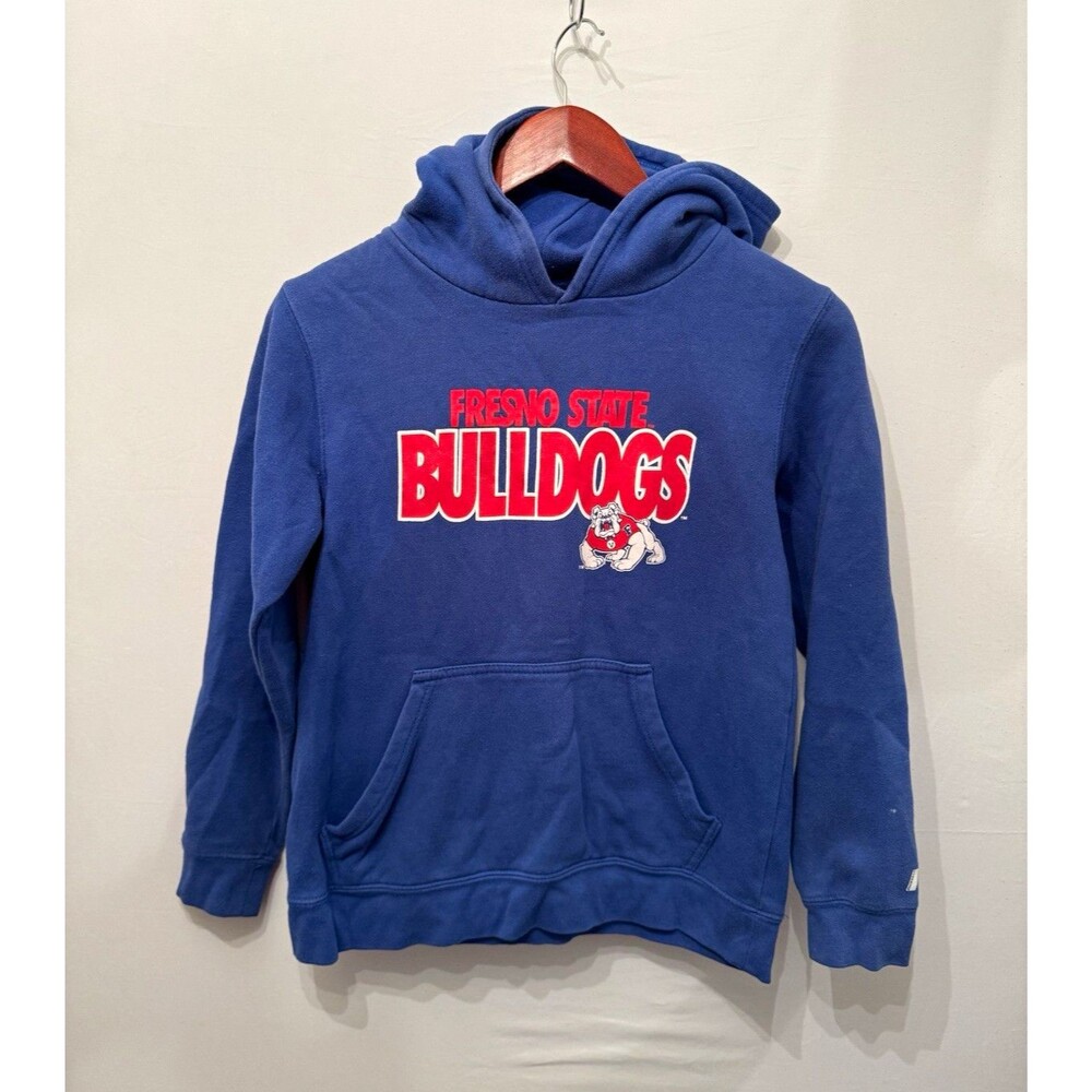 Russell Fresno State Bulldogs Youth L/G 10/12 Blue Pullover Hoodie Sweatshirt